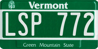 VT license plate LSP772