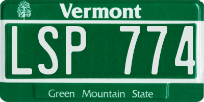 VT license plate LSP774