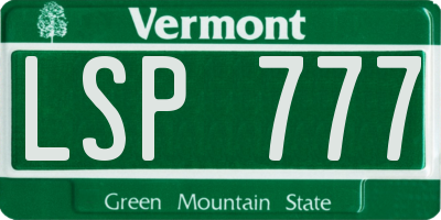 VT license plate LSP777
