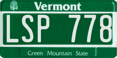 VT license plate LSP778