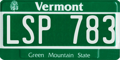 VT license plate LSP783