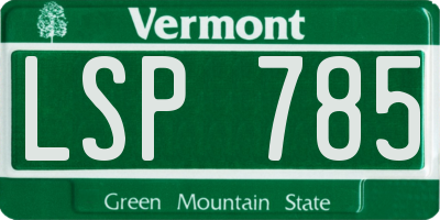 VT license plate LSP785