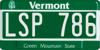 VT license plate LSP786