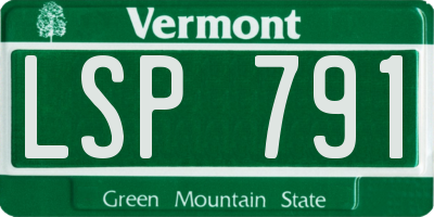 VT license plate LSP791