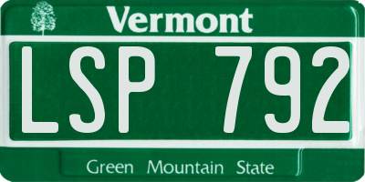 VT license plate LSP792
