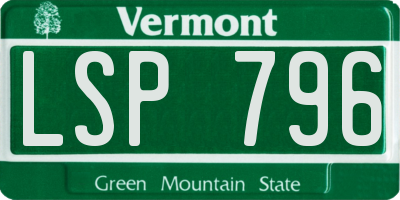 VT license plate LSP796