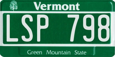 VT license plate LSP798