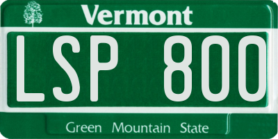 VT license plate LSP800