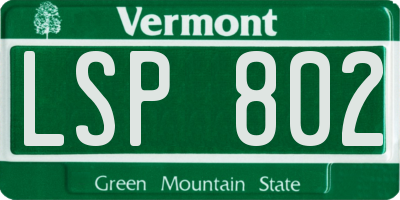VT license plate LSP802