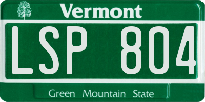 VT license plate LSP804