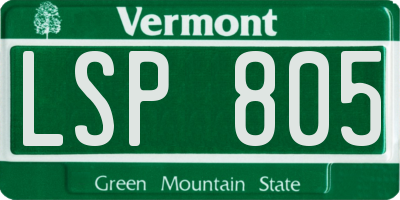 VT license plate LSP805