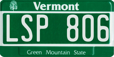 VT license plate LSP806