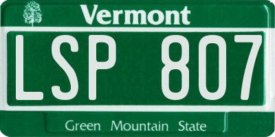 VT license plate LSP807