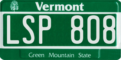 VT license plate LSP808