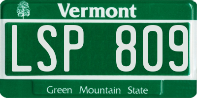 VT license plate LSP809