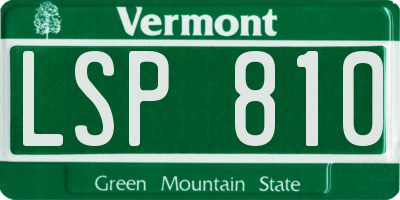 VT license plate LSP810