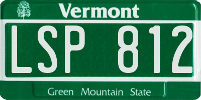 VT license plate LSP812