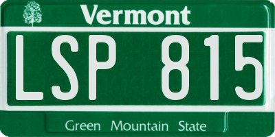 VT license plate LSP815