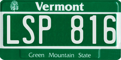 VT license plate LSP816