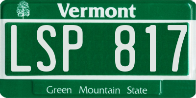 VT license plate LSP817