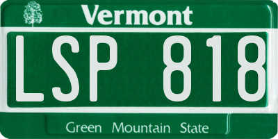 VT license plate LSP818