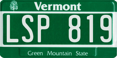 VT license plate LSP819
