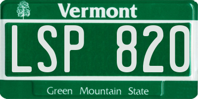 VT license plate LSP820