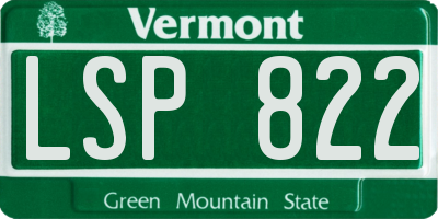 VT license plate LSP822