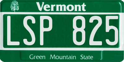 VT license plate LSP825