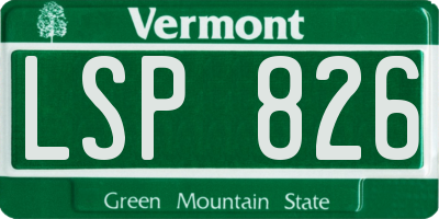 VT license plate LSP826