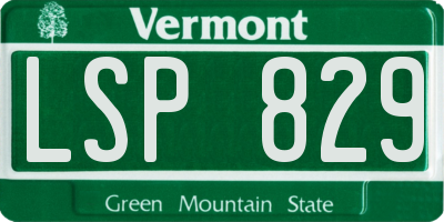 VT license plate LSP829