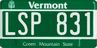 VT license plate LSP831