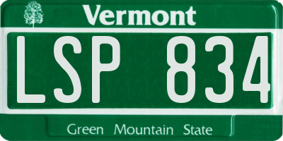 VT license plate LSP834