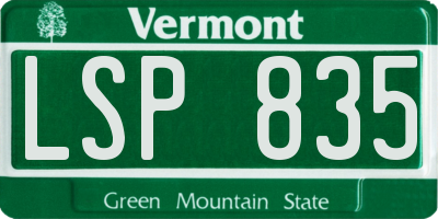 VT license plate LSP835