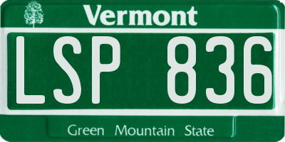 VT license plate LSP836