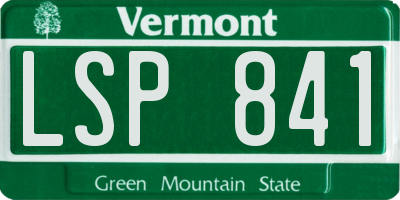 VT license plate LSP841