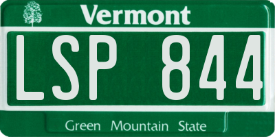 VT license plate LSP844