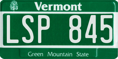 VT license plate LSP845