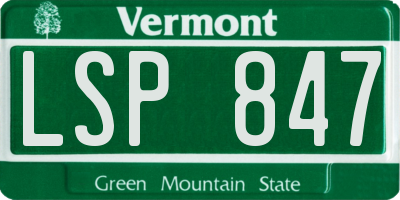 VT license plate LSP847