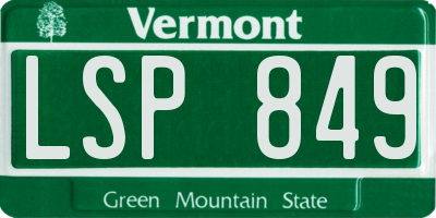 VT license plate LSP849
