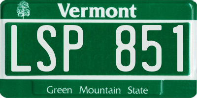 VT license plate LSP851