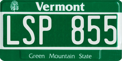 VT license plate LSP855