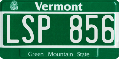 VT license plate LSP856