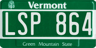 VT license plate LSP864