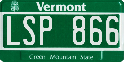 VT license plate LSP866