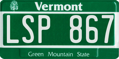 VT license plate LSP867