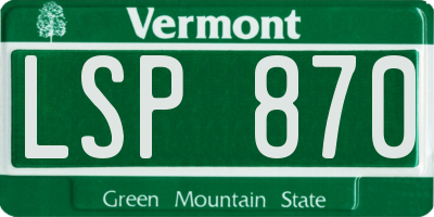 VT license plate LSP870