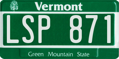 VT license plate LSP871