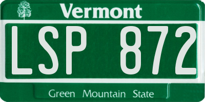 VT license plate LSP872