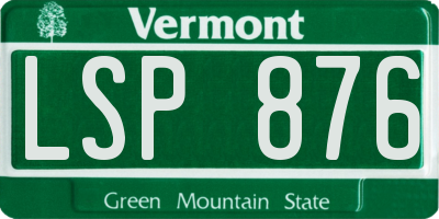 VT license plate LSP876